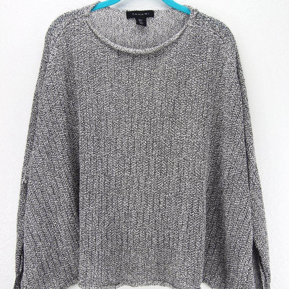 TAHARI Poncho Shawl Wrap Cape cotton Sweater M